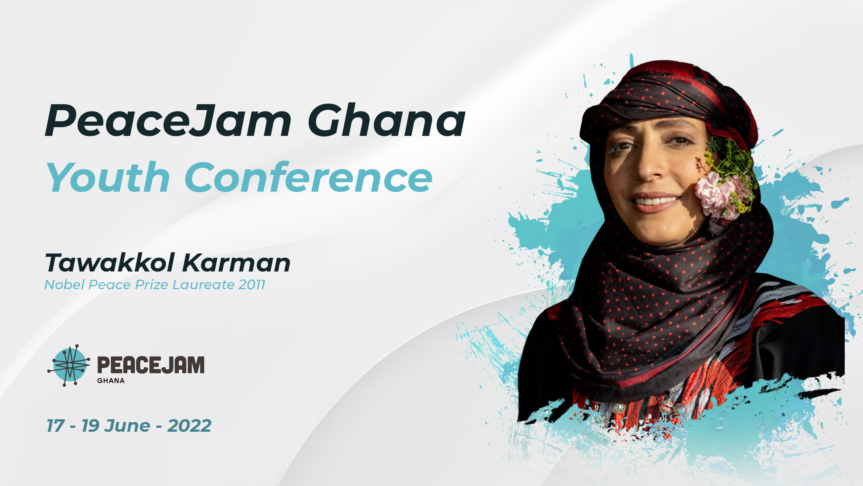 Tawakkol Karman delivers a speech at PeaceJam Ghana Youth Conference